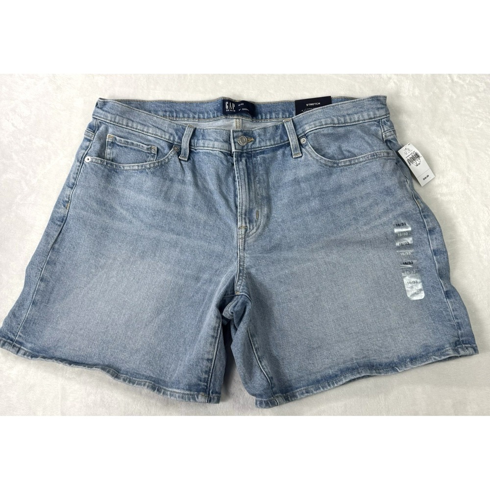 GAP Jean Shorts 5" Mid Rise Womens‎ 16 - 33 Blue Jean Summer NWT